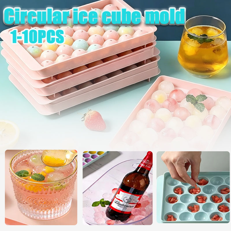 Food Storage Hot Box - ถาดทำน้ำแข็งทรงกลมซิลิโคนเกรดอาหาร 1-10 ชิ้น พร้อมกล่องเก็บน้ำแข็ง ขายดีช่วงหน้าร้อน