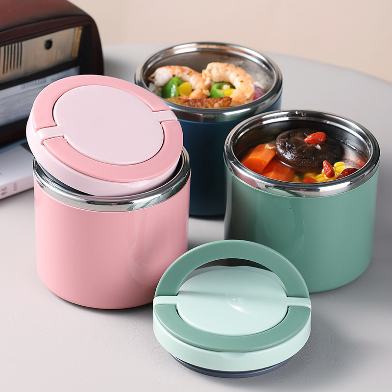 Food Storage Thermos - กระติกน้ำร้อน/อาหารแบบเก็บอุณหภูมิ กล่องข้าวกลางวัน กล่องเบนโตะ สำหรับอาหารร้อน/เย็น กระติกอาหารสแตนเลส พร้อมหูหิ้ว