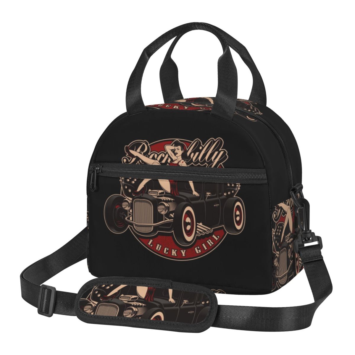 Food Storage Hot Box - กระเป๋าใส่อาหารแบบมีฉนวนลาย Rockabilly Hot Rod Pin Up