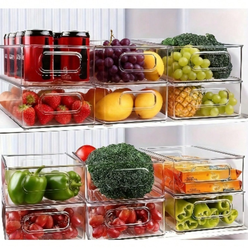 Food Storage Room - ชุดกล่องเก็บผลไม้พลาสติก 6 ชิ้น แบบซ้อนได้ กล่องเก็บอาหาร ตู้เก็บของ