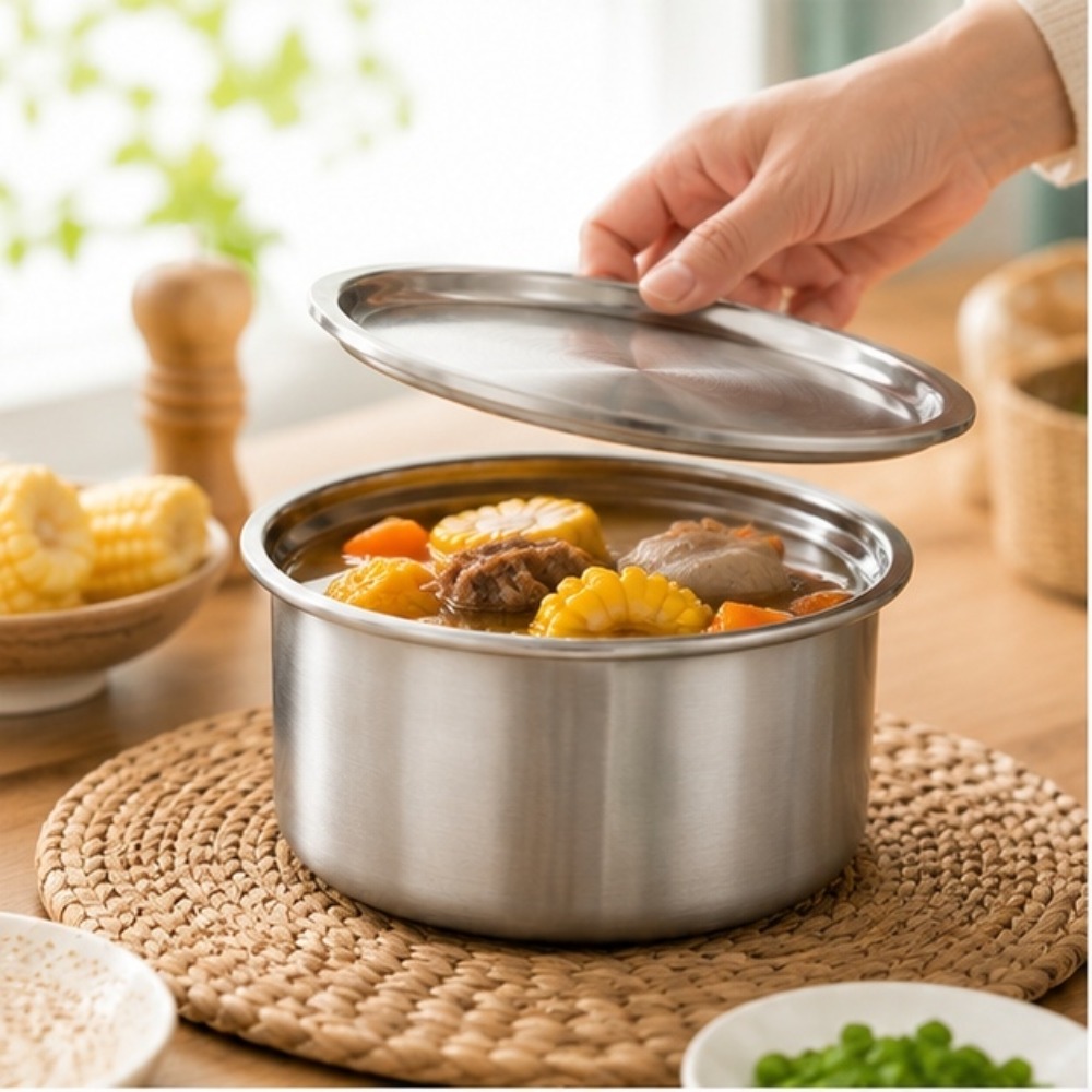 Food Storage With Colander - ถ้วยสแตนเลส 304 พร้อมฝาปิด สำหรับนึ่งไข่ อาหารเด็ก ขนมหวาน