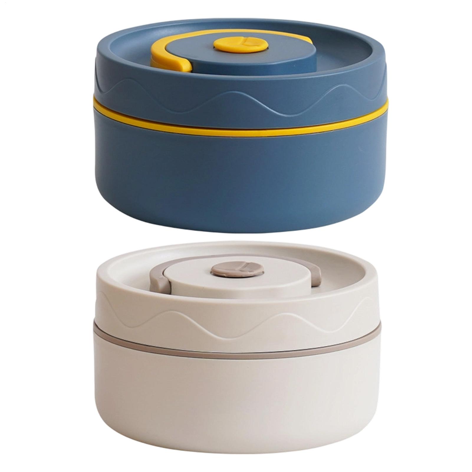 Food Storage Hot Box - กล่องอาหารกลางวันสแตนเลสทรงกลมขนาด 420 มล. สำหรับอาหารร้อน กล่องเก็บอาหารแบบพกพา ป้องกันการรั่วซึม