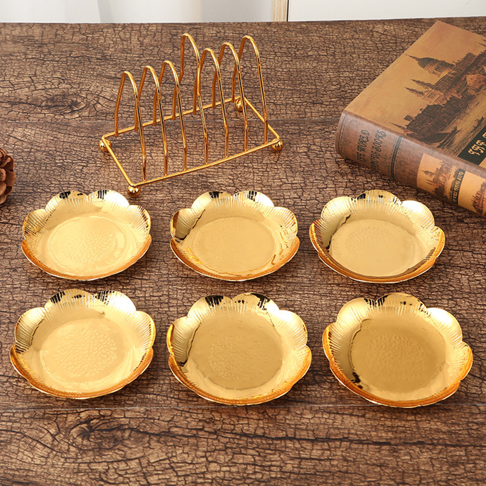 Food Storage Room - ชุดถาดขนมพรีเมียมพร้อมชั้นวางของ จานผลไม้สีทองหรูหราสำหรับจัดระเบียบขนมในบ้าน ห้องครัว ห้องรับประทานอาหาร และงานปาร์ตี้
