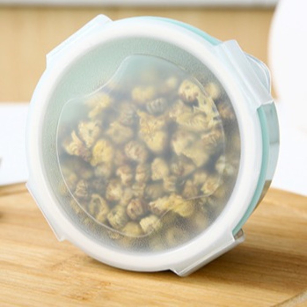 Food Storage With Lock - กล่องเก็บอาหารพลาสติกทรงกลมแบบปิดสนิท 5 ชิ้น พร้อมฝาปิดแบบล็อค สำหรับเก็บอาหารในตู้เย็น