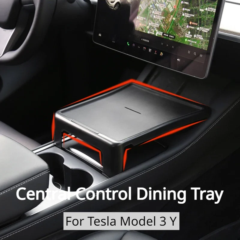 Food Storage On Table - ถาดอาหารสำหรับ Tesla รุ่น3 Y คอนโซลสำหรับรับประทานอาหารถาดรับประทานอาหารอเนกประสงค์โต๊ะเล็กรถอุปกรณ์ตกแต่งภายใน