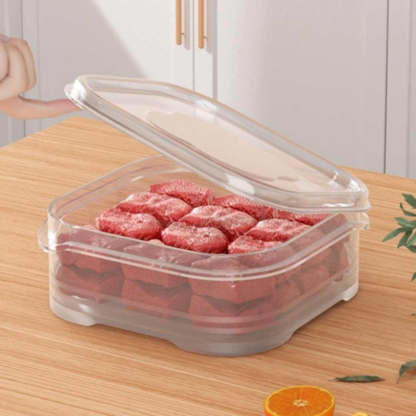 Portion Control Container - กล่องแช่แข็งเนื้อสัตว์ กล่องควบคุมปริมาณอาหาร ภาชนะเก็บอาหารในตู้เย็น กล่องจัดระเบียบพร้อมฝาปิด วัสดุปลอดภัย วางซ้อนกันได้