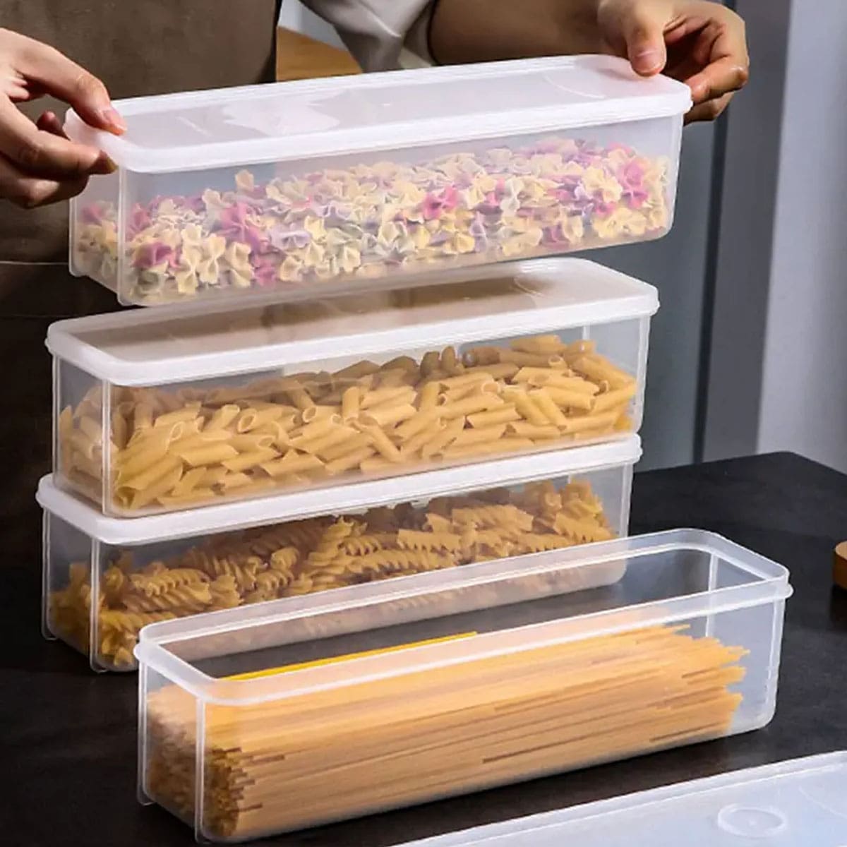 Food Storage With Colander - กล่องเก็บของพลาสติกใส 1 ชิ้น, กล่องเก็บอาหารในตู้เย็นพร้อมฝาปิด, กล่องเก็บอาหารแบบใส, กล่องเก็บอาหารแบบปิดผนึก