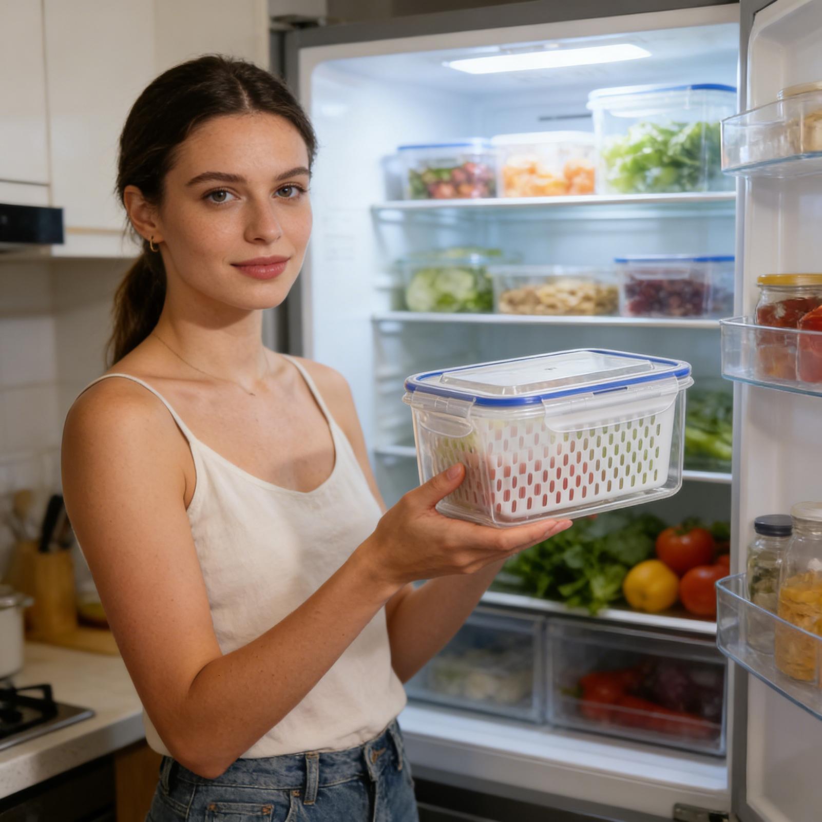 กล่องเก็บอาหาร 4 in 1 กล่องใสก - Food Storage With Colander บทวิจารณ์และราคา