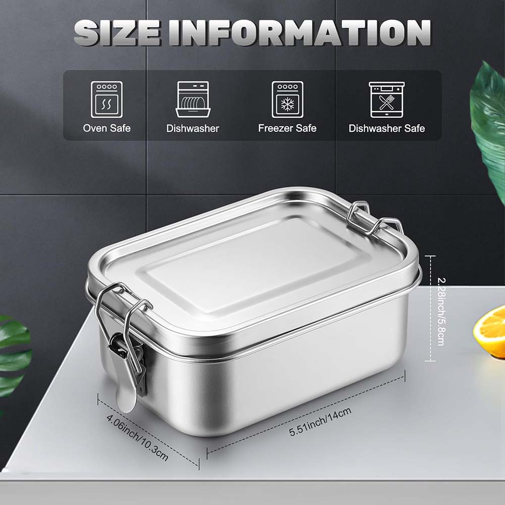 4 ชิ้นสแตนเลสสตีลกล่องเบนโตะโล - Food Storage With Lock บทวิจารณ์และราคา