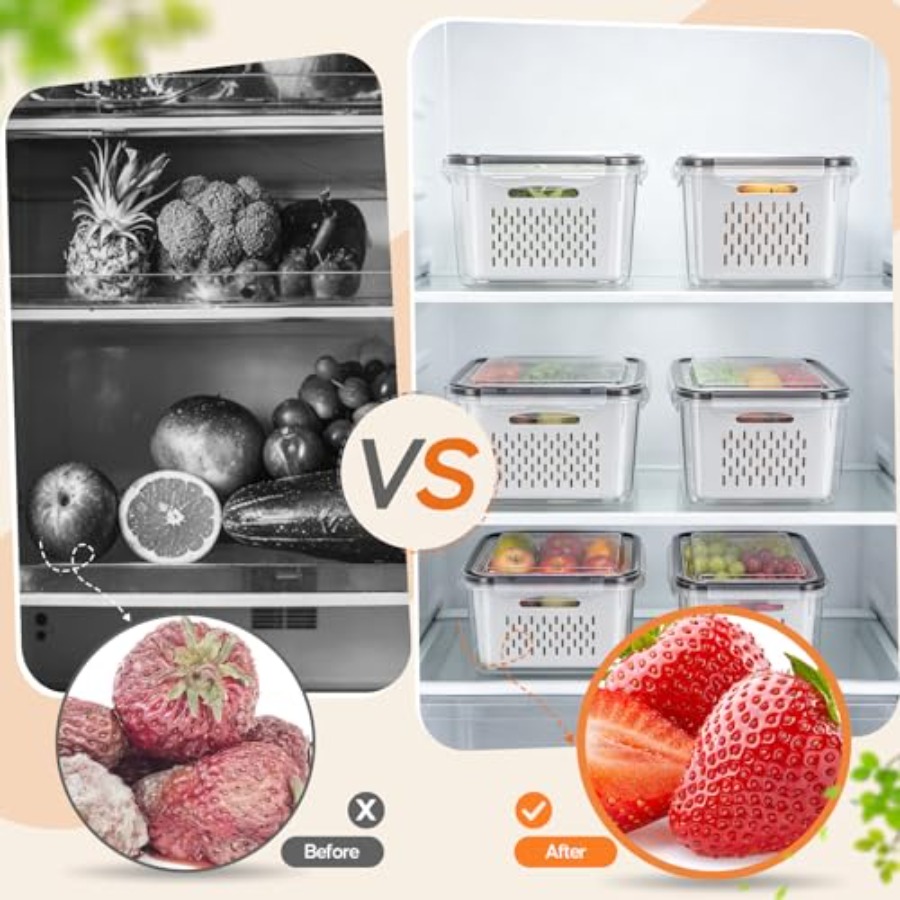 ภาชนะเก็บผลไม้สำหรับตู้เย็น -  - Food Storage With Colander บทวิจารณ์และราคา