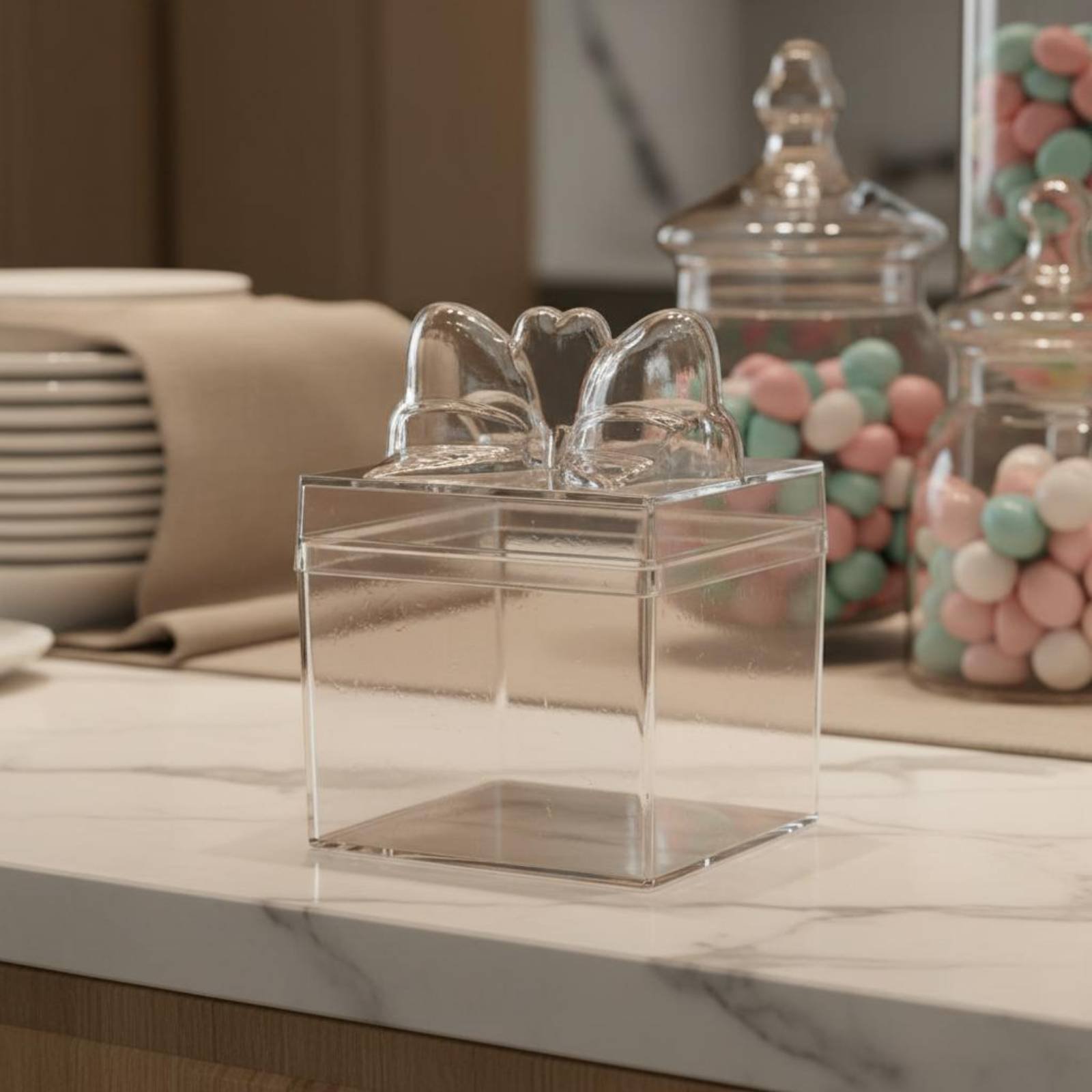 กล่องขนมพลาสติกใสพร้อมริบบิ้น  - Food Storage Usa บทวิจารณ์และราคา