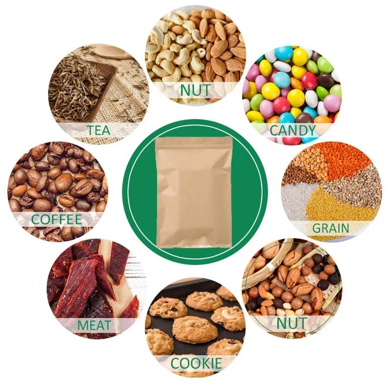 100PCS กระดาษคราฟท์สีน้ำตาลซิป - Food Storage Usa บทวิจารณ์และราคา