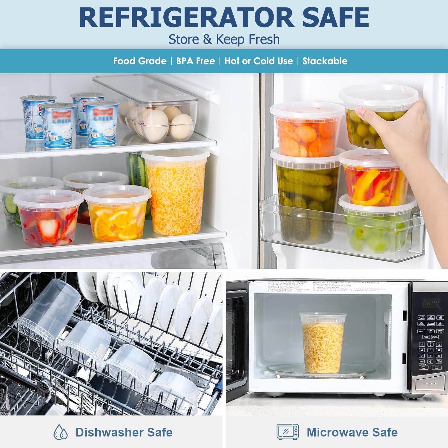 24 ชิ้น Deli ภาชนะเก็บอาหารพร้ - Food Storage With Colander บทวิจารณ์และราคา