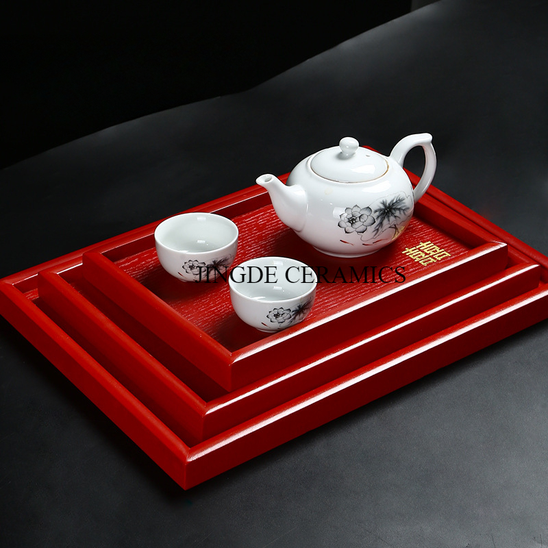 1 PC ไม้ถาดสีแดงอุปกรณ์จัดงานแ - Food Storage Room บทวิจารณ์และราคา
