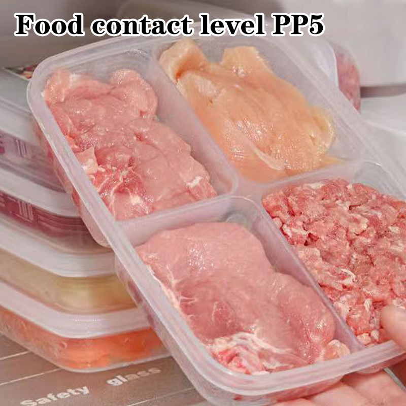 ใหม่【กล่องเก็บของพลาสติก 4 ช่อ - Food Storage Refrigerator บทวิจารณ์และราคา