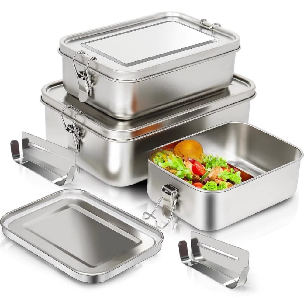 กล่องเบนโตะสแตนเลสกล่องอาหารกล - Food Storage With Lock บทวิจารณ์และราคา