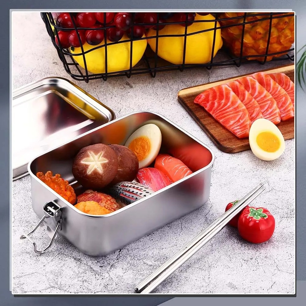 กล่องเบนโตะสแตนเลสกล่องอาหารกล - Food Storage With Lock บทวิจารณ์และราคา